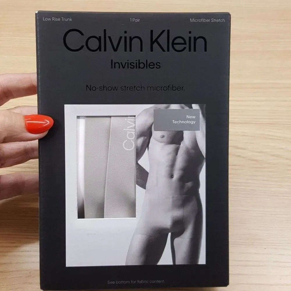 CALVIN KLEIN Boxer Briefs Mens XL Invisibles Low Rise Trunk Microfiber No Show